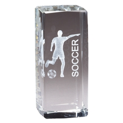 3D Crystal Female Soccer Player Award